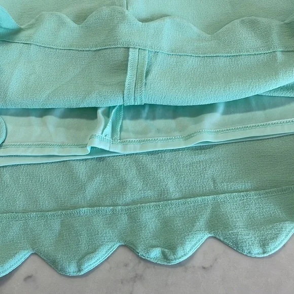 Monteau Mint Green Scalloped Dress Large - Picture 5 of 6